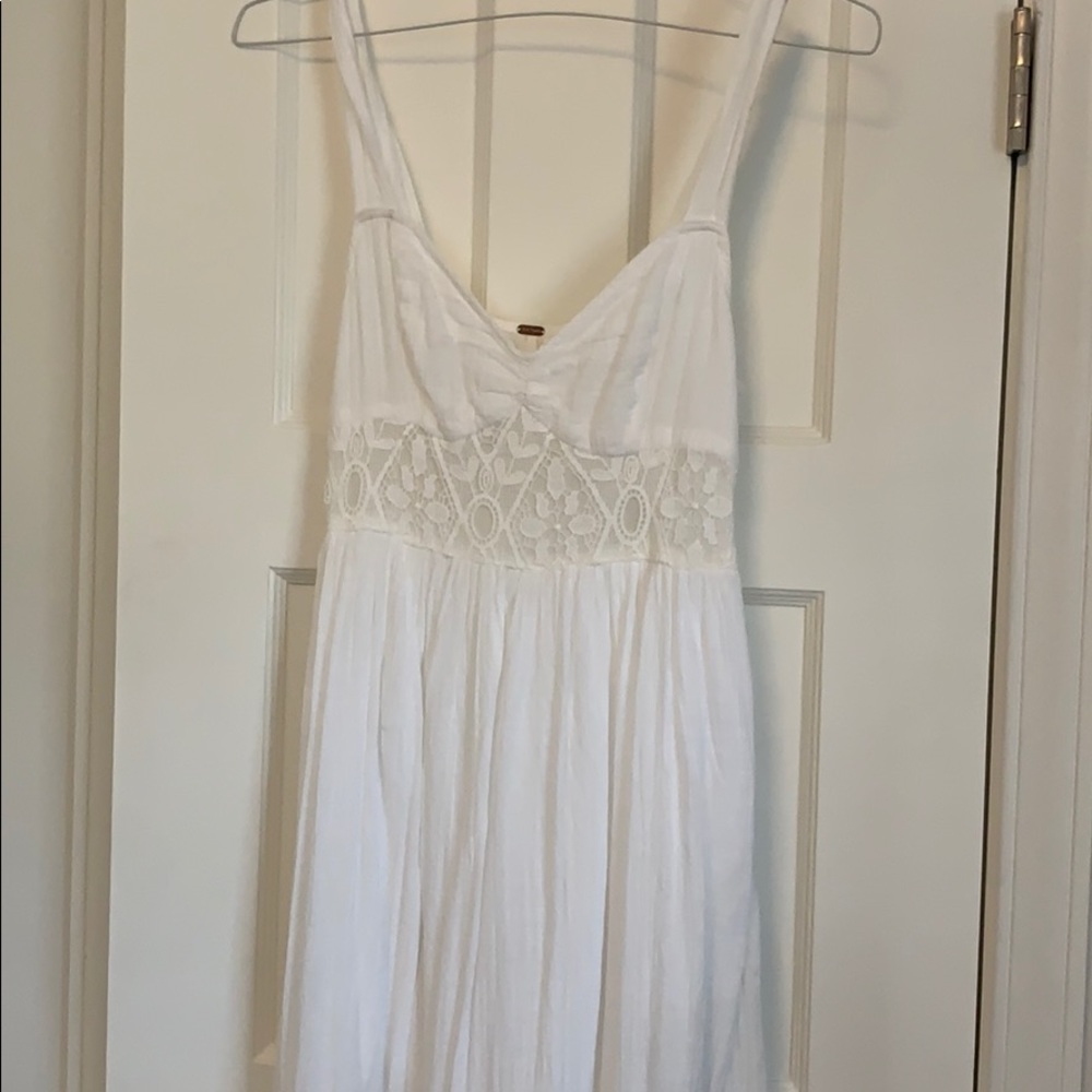 Free people embroidered white maxi dress